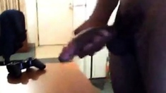 Big Curved Black Donkey Dick Blowing Some Jizz