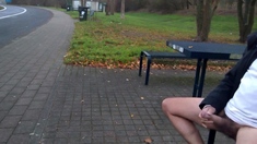 German Daddy Wanking Outdoor