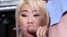 Talented Korean cuties blowing the producers dick