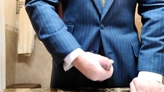 Str8 Daddy Jerking Off In Suit