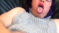 Asian Sissy Jerking off in VKS Sweater