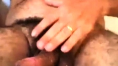 LATINO HAIRY DADDY BEAR BIG FAT COCK AND THICK CUMSHOT