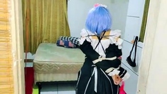 indo cosplay bondage ballgagged