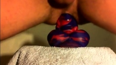 amateur Anal sex toy fun with flint the bad dragon !