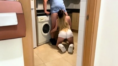 Petite Hot Blonde Seduced For Home Sex In Kitchen