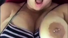 Big boobs milf masturbates with her dildo