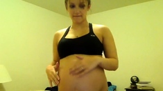 Pregnnt Tori Taylor Blue Shorts