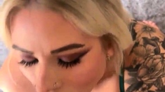 Blonde BBW Sucks and Swallows BBC