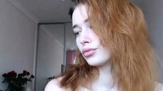 Petite amateur redheaded teen pisses and sucks cock