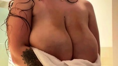 Great Big Boobs On Masturbating Redhead