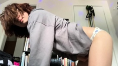 Amateur big ass brunette teen with