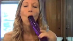 She Takes a Massive Anal Dildo on Webcam