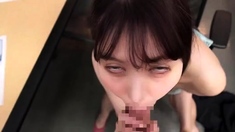 Amateur girlfriend gives blowjob and fucks pov