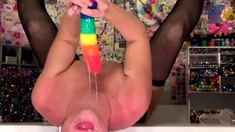 Handjob Amateur Mature On Knees Jerking In The Kitchen