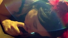Brunette hookup amateur blowjob and dirtytalk sexdate