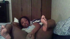 Ebony Webcam Squirt with a Big Toy