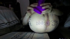 Huge Purple Dildo Stretches Me Out