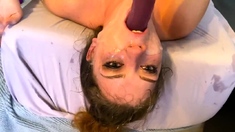 Messy-Faced Redhead Amateur Takes Rough Pounding