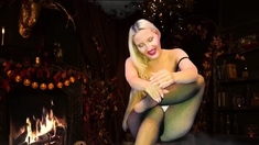 Findom Goaldigger - Halloween Fishnets Stockings Foot