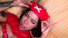 horny nurse helps her patient with his erection and gets