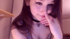 Busty Emo immature private webcam toying