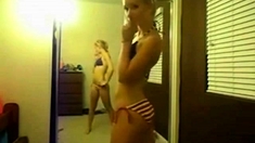 Dance! Teen does a mirror dance on webcam