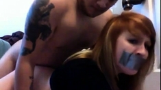 Amateur Teen Redhead In Gag Gets Fucked Hard